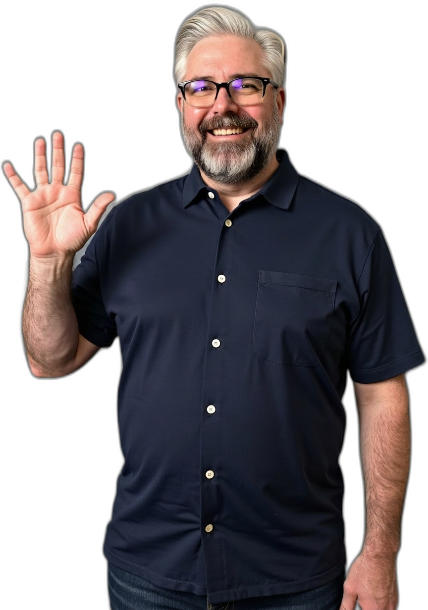 Jeremy, BreadHead founder, waving